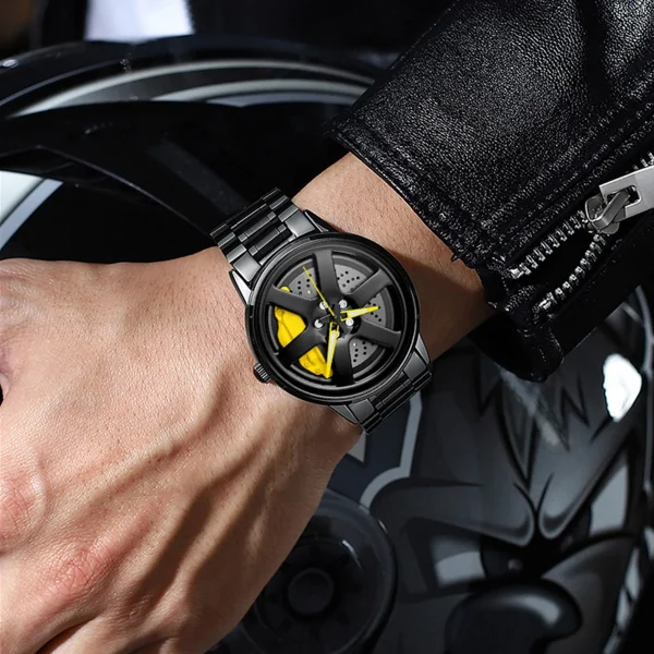 VA VA VOOM Sports Car Watch Fashionable Rotating Dial Stainless Steel Strap 3Bar Waterproof Quartz Movement Watches reloj hombre