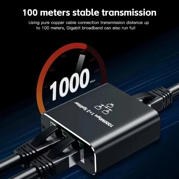 مقسم كابل الشبكة مع وصول واحد إلى اثنين من الإنترنت في وقت واحد، مقسم Rj45 مع مفتاح واحد إلى اثنين، منفذ إيثرنت جيجابت