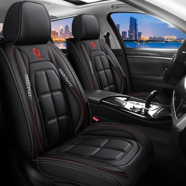 جلد صناعي متعدد الألوان - أغطية مقاعد السيارة ذات المظهر: ملاءمة عالمية، مثالية لتعزيز التصميم الداخلي التلقائي والحماية