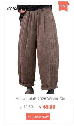 Amax LuluE الخريف الكورية تصميم المرأة فضفاض سروال قصير حريم السيدات عادية كلاسيكية خمر موضة مرونة الخصر بنطلون