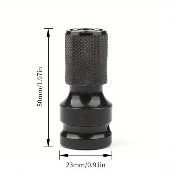 1 قطعة تأثير وجع لمحول الحفر 1/2 إلى 1/4 عرافة محول المقبس تمديد بت حامل للمفتاح الكهربائي والأدوات الكهربائية