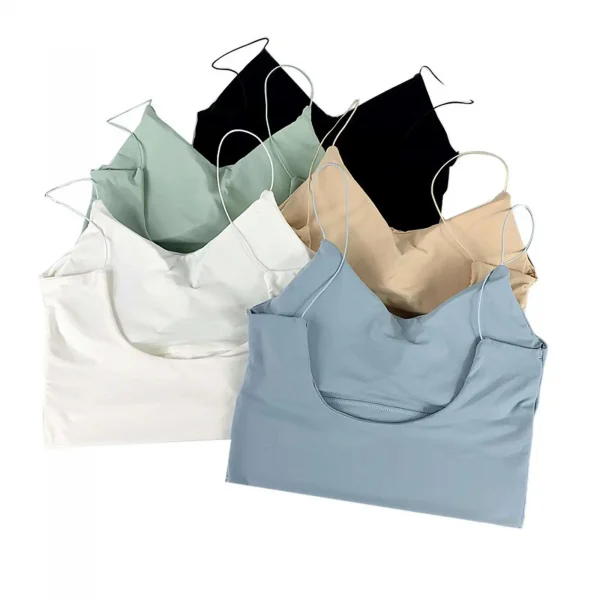 1 قطعة المرأة مثير بلون بروتيل الجليد الحرير أنبوب سلس الرياضة تانك القمم الملابس الداخلية اللاسلكية مبطن البرازيلي Bralette الصدرية