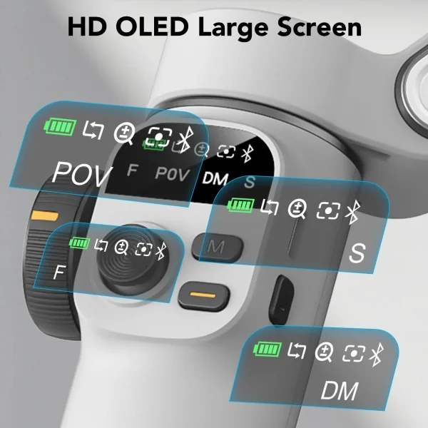 AOCHUAN Smart X2 3 Axis Gimbal Stabilizer للهواتف الذكية iPhone و Android Gimbal مع شاشة LED مدمجة لعمود التمديد