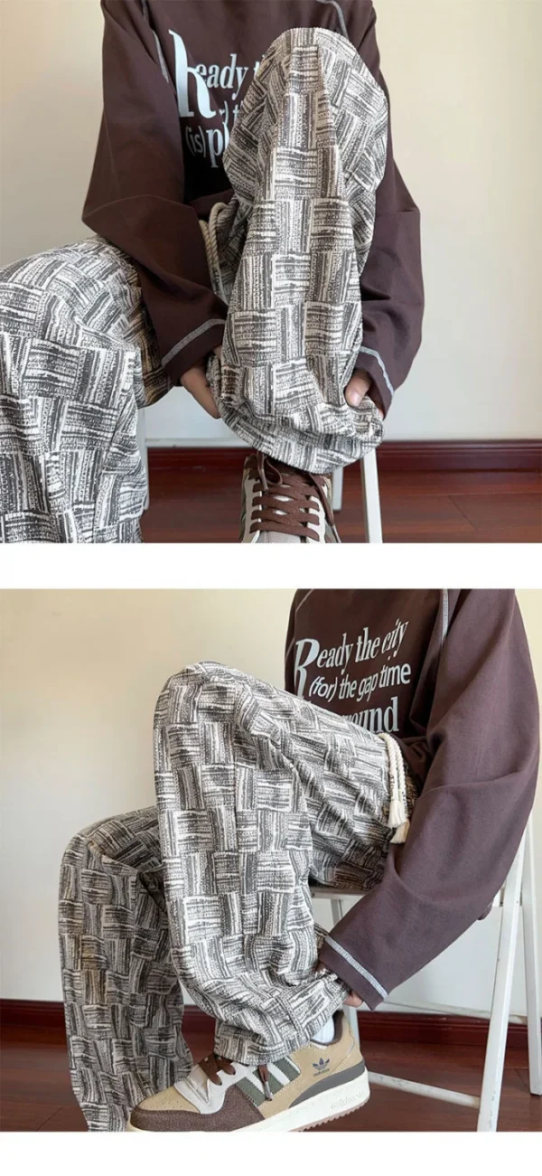 Summer Straight Chino Corduroy Men's Spring New Fashion Retro Sports Pants Loose Wide-legged Casual