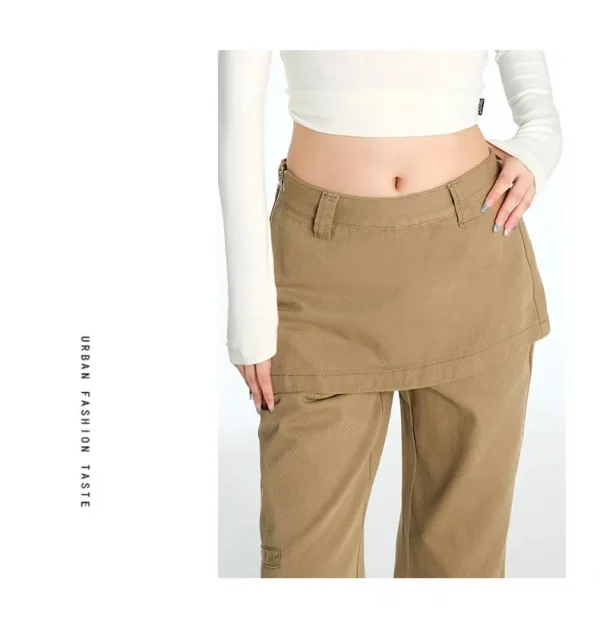 2025 ربيع الخريف حجم كبير الرجعية وهمية قطعتين ضرطة الستار الجينز مايكرو سحب البضائع التخسيس مستقيم مكدسة واسعة الساق السراويل