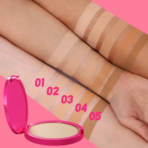 بودرة مضغوطة طبيعية غير لامعة للتحكم في الزيوت وتبييض الوجه وقاعدة أساس مدمجة لمكياج خافي العيوب ومستحضرات التجميل