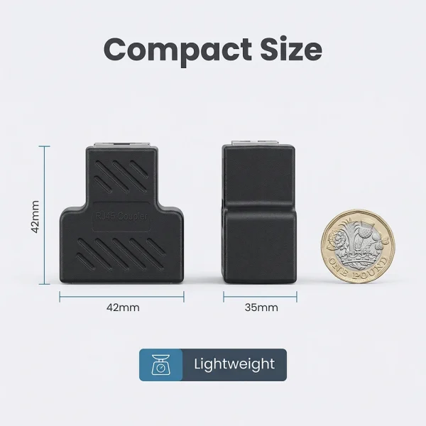 RJ45 splitter 1 to 2 network cable connector with shielded port 1000Mbps LAN connector Cat6/Cat5e suitable for PC laptop TV box