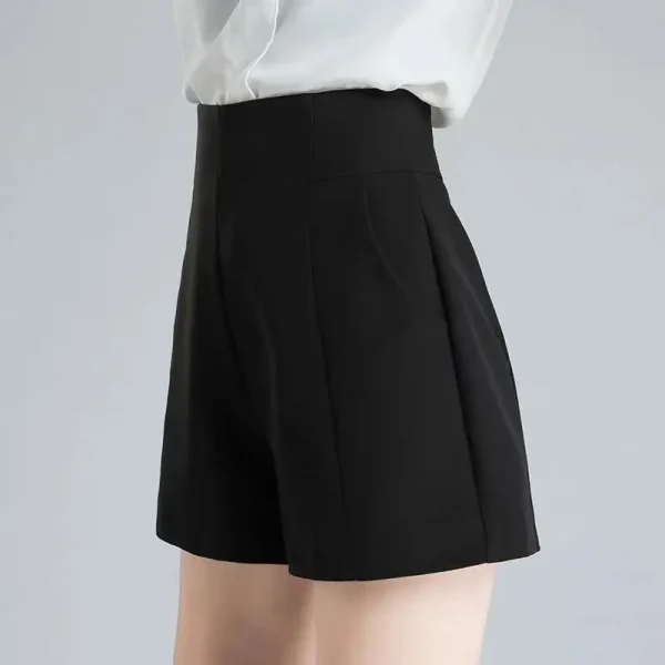 المرأة الربيع الصيف ألف خط السراويل عارضة عالية الخصر فضفاضة واسعة الساق الشيفون السراويل شيك سيدة أبيض أسود دعوى السراويل عالية الجودة