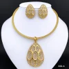 New Necklace And Earrings Set Unique Dubai Fashion Jewelry Nigeria Bride Wedding Party Gift