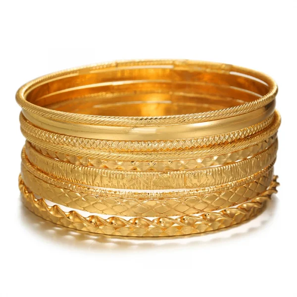 6-10 قطعة مجموعة أساور معدنية متعددة الطبقات للنساء الذهب اللون الهيب هوب الشرير محكم تكويم سوار مجوهرات اكسسوارات الحفلات