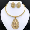 New Necklace And Earrings Set Unique Dubai Fashion Jewelry Nigeria Bride Wedding Party Gift