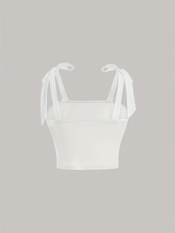 Solid Tie Shoulder Ruched Wide Strap Slim Fit Crop Top for Women Summer 2025 Y2K Clothes Pink Backless Cami Top Streetwear