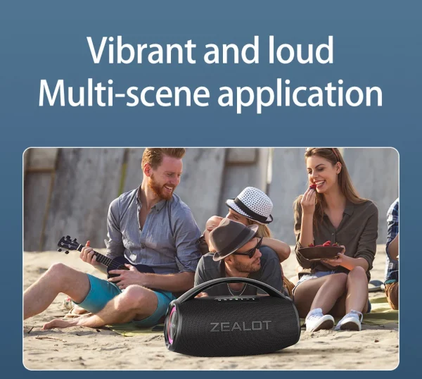 ZEALOT S97 80W مكبر صوت لاسلكي، مكبر صوت محمول خارجي، جودة صوت Hifi، اقتران مزدوج، شحن سريع، 16000 مللي أمبير.