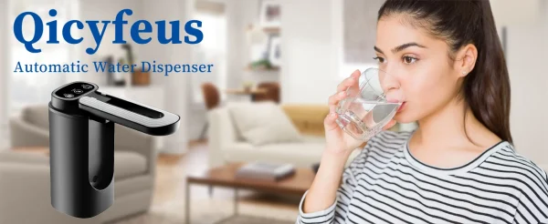 مضخة مياه أوتوماتيكية لزجاجة مياه بسعة 5 جالون، مضخة توزيع مياه كهربائية محمولة للشحن (أسود)