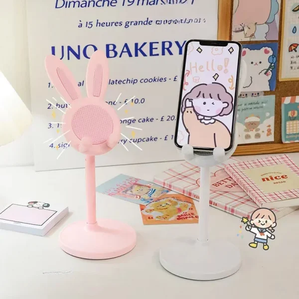 يمكن لسطح المكتب حامل الهاتف المحمول اللطيف على شكل أرنب رفع وضبط قبضة الهاتف الخاصة بملحقات الهاتف المكتبي