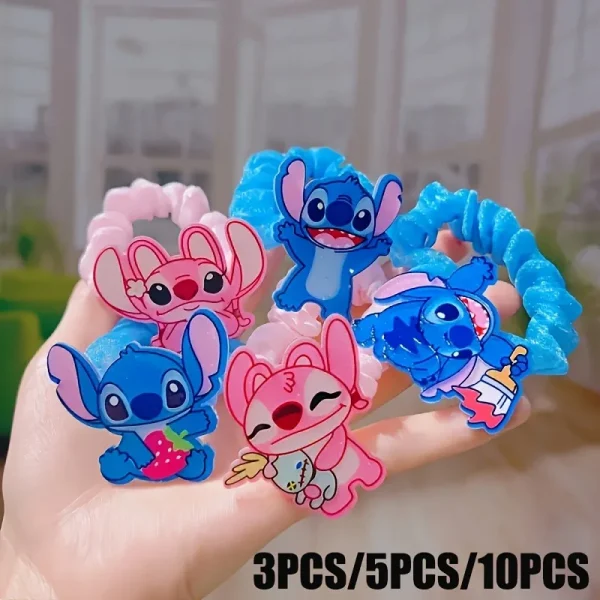 3/5/10 قطعة ديزني غرزة دائرة الشعر غرزة الملاك ‌ليلو و غرزة‌ عنصر الشعر حبل الكرتون متعة ارتداء اليومي هدايا إكسسوارات الشعر