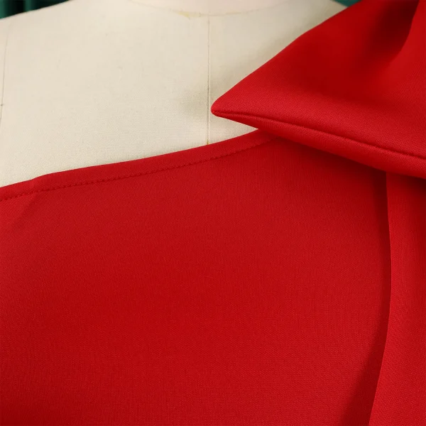 موضة النساء بمقاسات كبيرة فستان بكفة كتف مائلة مع فيونكة لحفلات رسميّة فستان أنيق جديد للمناسبات الخاصة