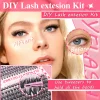 30D40D50D80D لتقوم بها بنفسك طقم وصلة الرموش مع ملاقط وغراء وختم رموش فردية قابلة لإعادة الاستخدام لمرحلة الحفلات ومهرجان العين