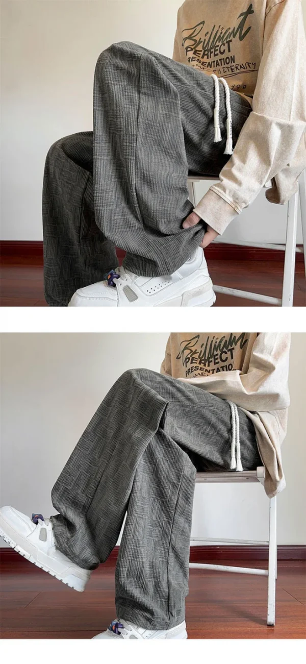 Summer Straight Chino Corduroy Men's Spring New Fashion Retro Sports Pants Loose Wide-legged Casual