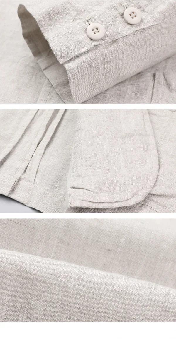 ربيع صيف 2025 بدلة رجالية جديدة عالية الجودة من الكتان الرجالي الأنيق قميص رقيق تركيب قماش معطف رجالي 100٪ كتان بليزر