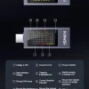نوع-C متعدد الوظائف شاشة ديجيتال تيار مستمر الجهد مقياس التيار الكهربائي تيار مستمر 4-30 فولت 12A الفولتميتر مقياس التيار الكهربائي اختبار قدرة الشاحن