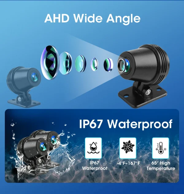 جانسايت محمول 8.1 بوصة IP67 مقاوم للماء للدراجات النارية 4K DVR نظام تحديد المواقع والملاحة اللاسلكية Carplay أندرويد السيارات موتو مسجل مراقب