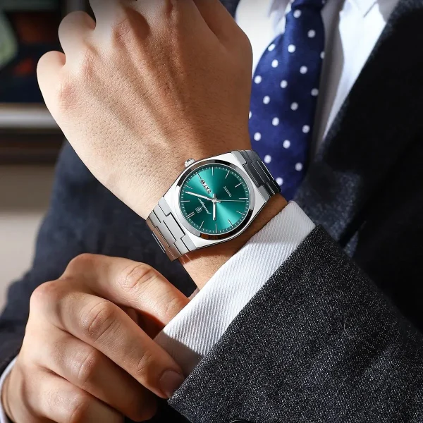 POEDAGAR ساعات رجالية فاخرة مقاوم للماء مضيئة تاريخ الأسبوع الرجال ساعة الفولاذ المقاوم للصدأ عادية موضة كوارتز رجل ساعة اليد Reloj