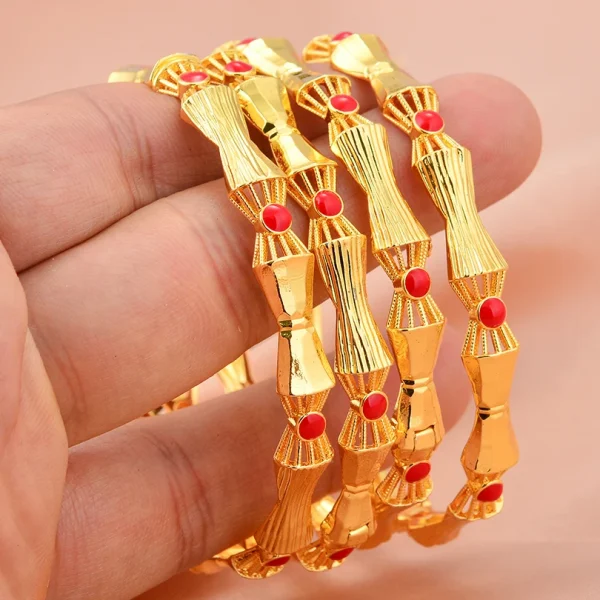 24k دبي الذهب اللون أساور للنساء دبي العروس