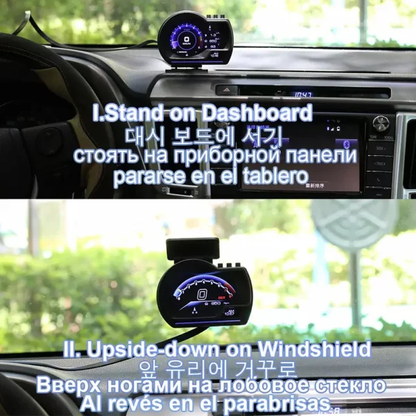 أحدث A501 شاشة عرض علوية للسيارة obd2 سيارة ذكية HUD مقياس توربو عداد المسافات الرقمي إنذار الأمن المياه والزيت درجة حرارة دورة في الدقيقة مقياس تلقائي