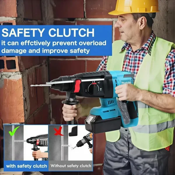 🔥ماكيتا الأصلي 24 مللي متر مطرقة لاسلكية فرش مطرقة كهربائية 18 فولت بطارية ليثيوم تدريبات لاسلكية لماكيتا 18 فولت أدوات كهربائية