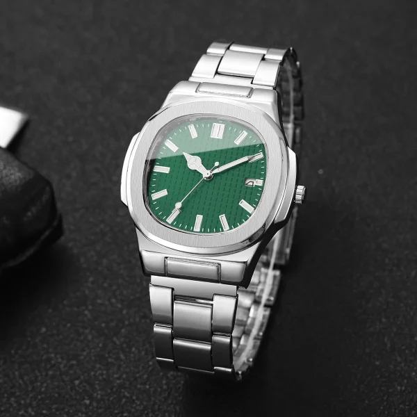 2/4 قطعة مجموعة ساعات رجال الأعمال الموضة ساعة كوارتز رجالي مربعة بسيطة مع التقويم Reloj Hombre (بدون صندوق)