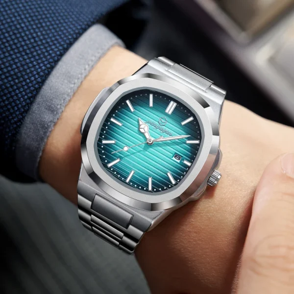 2026 جديد فاخر العسكرية رجل ساعة مربع مقاوم للماء مضيئة تاريخ الأسبوع الرجال ساعة الفولاذ المقاوم للصدأ الكوارتز ساعات رجالية Reloj + صندوق