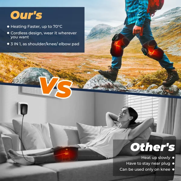 اللاسلكية ساخنة جهاز تدليك الركب منصات هدفين الكتف دعامة كوع العضلات التفاف 6 مستويات ضغط ساخن تقليل الإجهاد صحة المفاصل