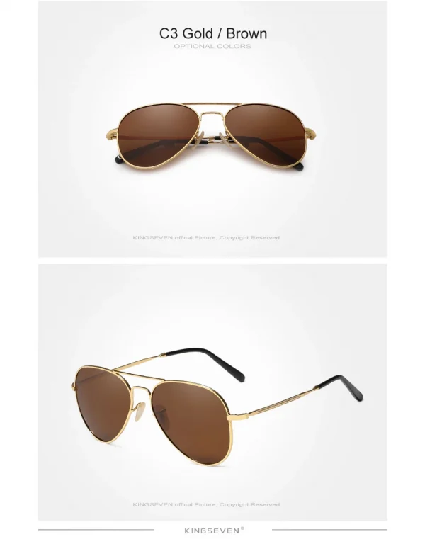 KINGSEVEN موضة السببية الطيار النظارات الشمسية الرجال النساء الاستقطاب UV400 مكافحة وهج سبيكة إطار كبير نظارات HD عدسة النظارات الفاخرة