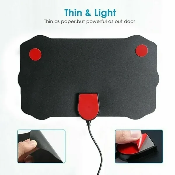 4K مكاسب عالية HD TV DTV Box هوائي التلفزيون الرقمي الاتحاد الأوروبي التوصيل 5000 ميل الداعم نشط داخلي هوائي HD تصميم مسطح