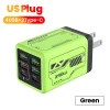 240 واط 6 منافذ 4USB + 2 نوع C شحن سريع للغاية شاحن الهاتف المحمول USB3.0 PD3.0 الاتحاد الأوروبي/المملكة المتحدة/الولايات المتحدة شاحن آيفون 17 16 سامسونج POCO