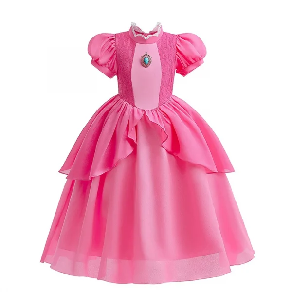 زي الخوخ التنكري للفتيات، فستان الأميرة الفاخرة التنكري الوردي، كرنفال، حفلة عيد ميلاد، أفلام الأطفال، ملابس الحفلات