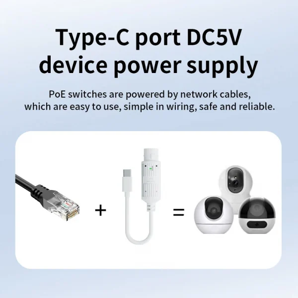 48V to 5V Water proof PoE Converter, RJ45 Port Output 5V/2A, IEEE802.3af/at for Passive 5V Devices