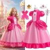 زي أميرة الخوخ للفتيات فستان الأميرات التنكري للأطفال في عيد الهالوين كرنفال فستان حفلات أعياد الميلاد لمدة 3-10 سنوات