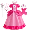 زي أميرة الخوخ للفتيات فستان الأميرات التنكري للأطفال في عيد الهالوين كرنفال فستان حفلات أعياد الميلاد لمدة 3-10 سنوات