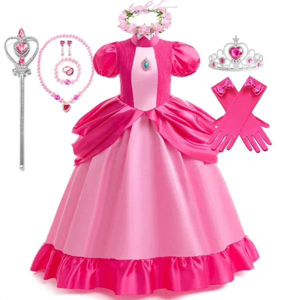 زي أميرة الخوخ للفتيات فستان الأميرات التنكري للأطفال في عيد الهالوين كرنفال فستان حفلات أعياد الميلاد لمدة 3-10 سنوات