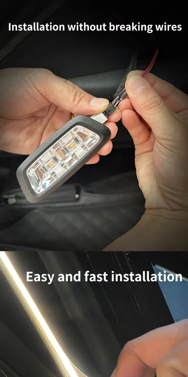 إضاءة صندوق السيارة عالية السطوع، الإضاءة المحيطة، الديكور الداخلي، أسلاك LED، شريط إضاءة الباب الخلفي بدون مستشعر تلقائي