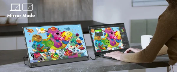 أمودو 15.6 بوصة شاشة محمولة 1920x1080P تمديد عرض IPS لوحة ال سي دي الثقب حامل VESA USBC Mini HDMI شاشة الهاتف المحمول