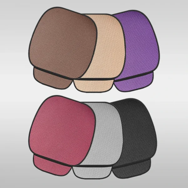 وسادة مقعد السيارة من الحرير الجليدي المسامي، مقاومة للانزلاق ومقاومة للاهتراء، غطاء مقعد السيارة من الحرير الجليدي بلون سادة، تناسب معظم السيارات عالميًا