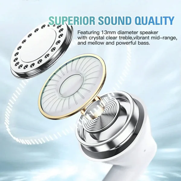 سماعات بلوتوث لاسلكية جديدة، صوت واضح هاي فاي، ملاءمة مريحة، لمسة ذكية، إلغاء الضوضاء، مثالية لاستخدام الموسيقى