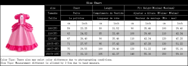 زي أميرة الخوخ للفتيات فستان الأميرات التنكري للأطفال في عيد الهالوين كرنفال فستان حفلات أعياد الميلاد لمدة 3-10 سنوات
