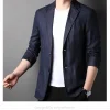ربيع صيف 2025 بدلة رجالية جديدة عالية الجودة من الكتان الرجالي الأنيق قميص رقيق تركيب قماش معطف رجالي 100٪ كتان بليزر