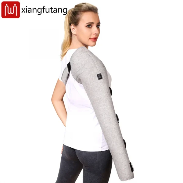 جهاز تدليك الذراع الملتف بالضوء الأحمر، 3 إعدادات للاهتزاز، تخفيف آلام الكوع، إجهاد العضلات، الكتف المتجمد، سهولة