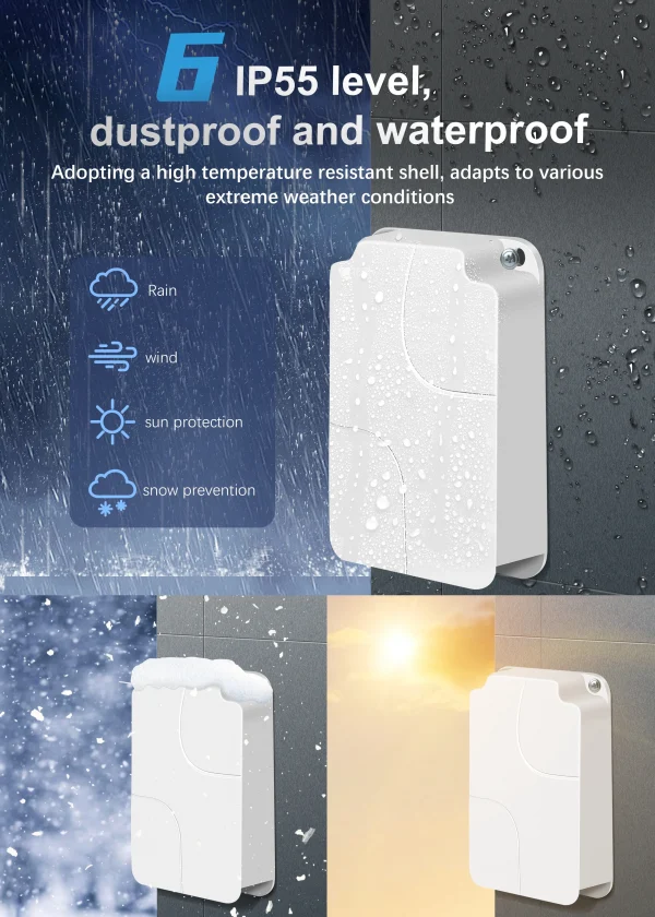 5 منافذ مقاومة للماء POE موسع 4 منافذ مكرر 100/1000 ميجابت في الثانية شبكة خارجية IP55 VLAN 44-57 فولت لكاميرا POE Wierless AP