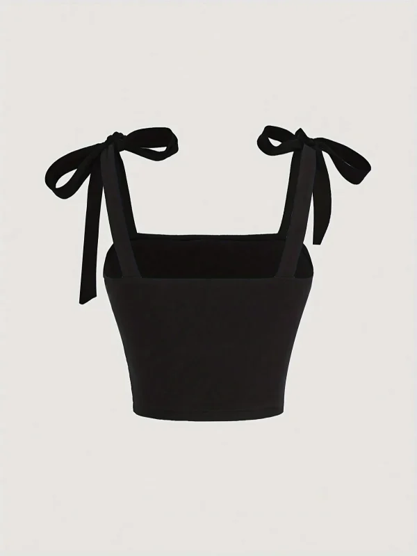 Solid Tie Shoulder Ruched Wide Strap Slim Fit Crop Top for Women Summer 2025 Y2K Clothes Pink Backless Cami Top Streetwear